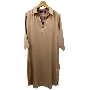 Nouvelle Silk 95 M Washable Stretch Silk Henley Fiji Dress